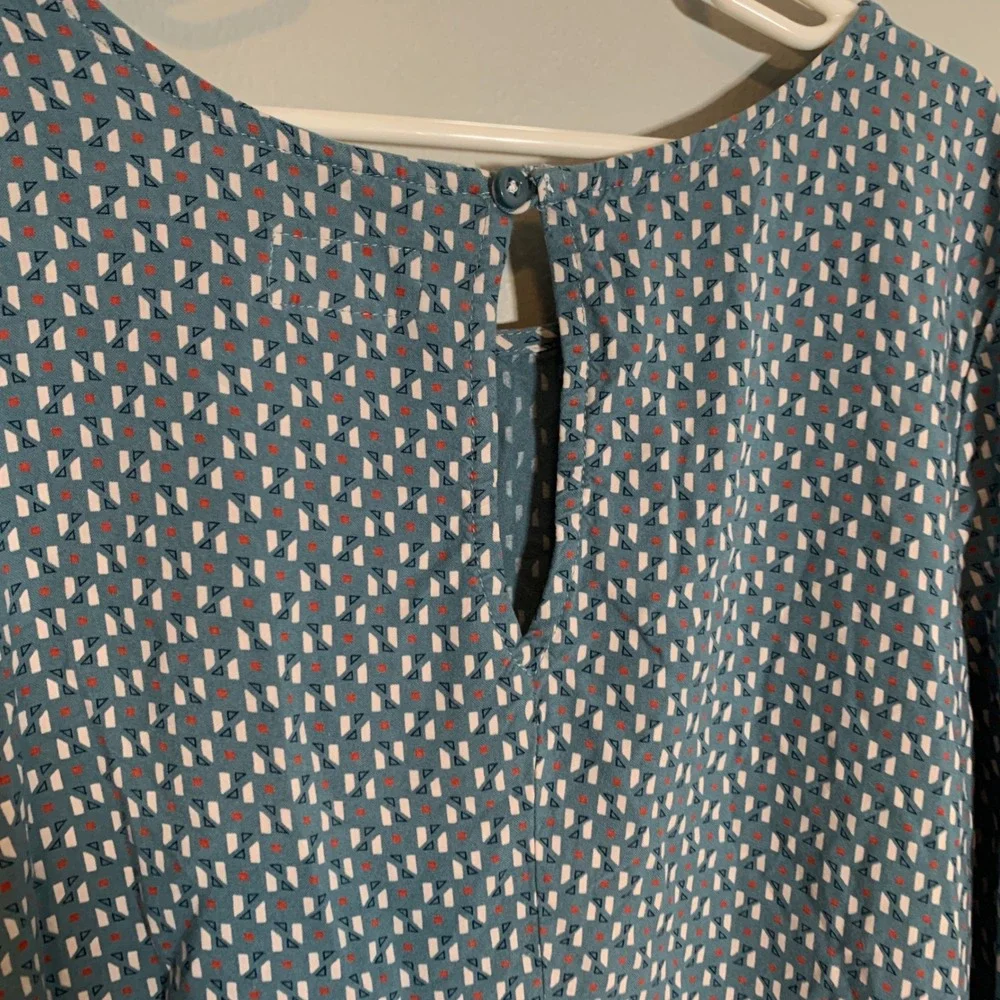 5/$25 Old‎ Navy Kids Blue Geometric Print Long Sleeve Dress Size L 10 12